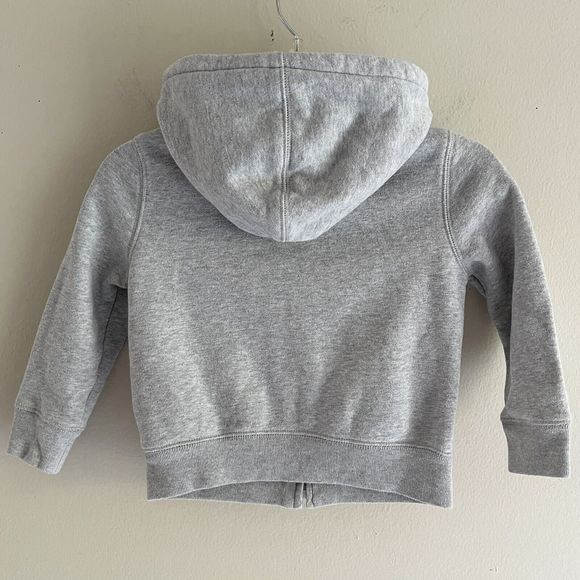 Baby Gap Hoodie Jacket Toddler Size 3 Front Pocket Gray Navy Blue Long Sleeve - Picture 3 of 5